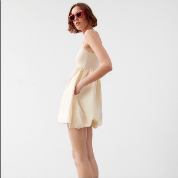 NWT Zara knit cream bubble dress - Picture 3 of 10